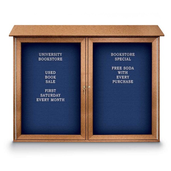 Indoor Enclosed Combo Board, 48"x36", Satin Frame/Green & Pearl